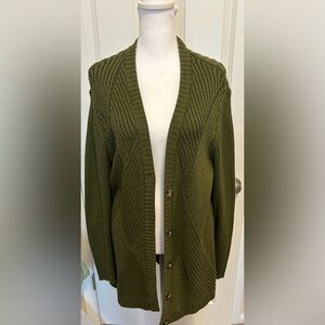 CAbi ribbed cardigan green size small